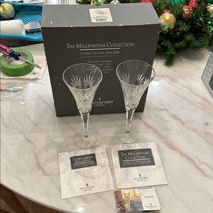 Waterford Crystal Millennium Collection Health Flutes